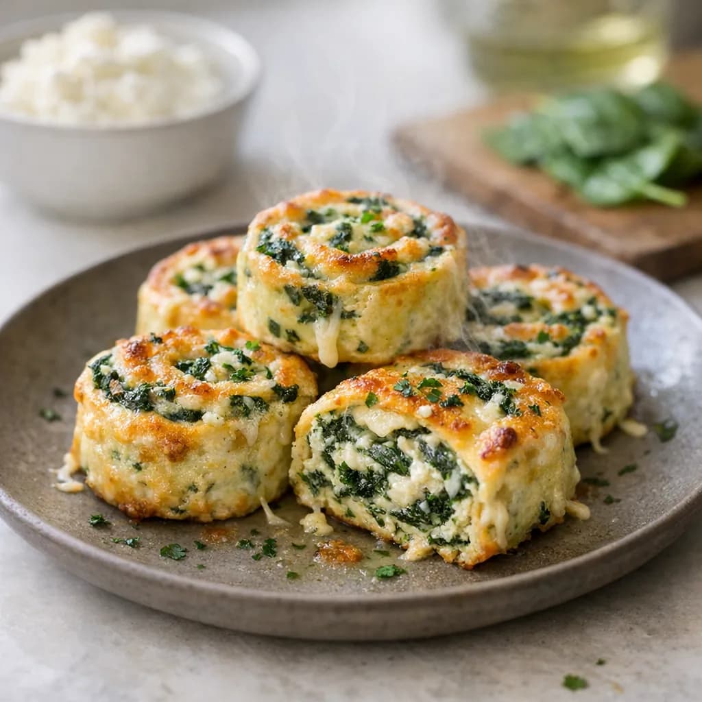 Keto Spinach Cheese Rolls recipe