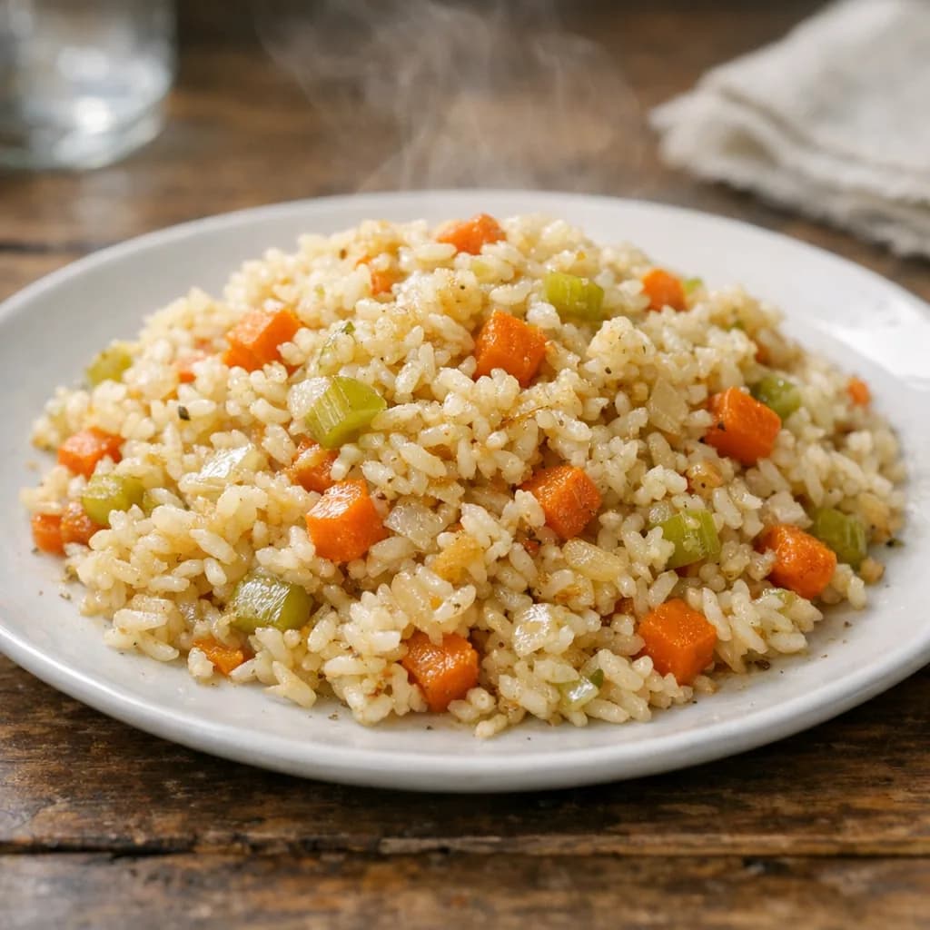 Baked Rice with Sour Cream and Vegetable Broth recipe