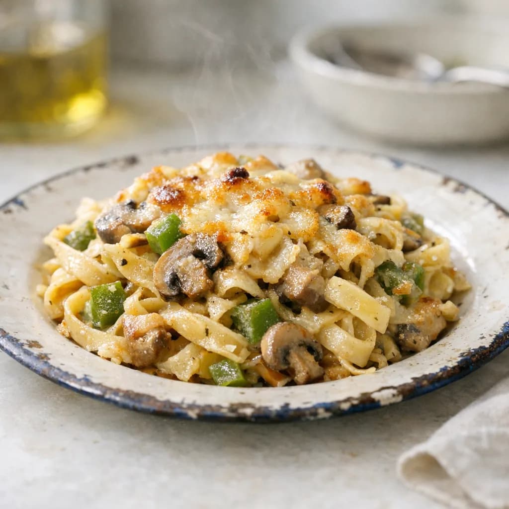 Kosher Chicken Noodle Bake recipe