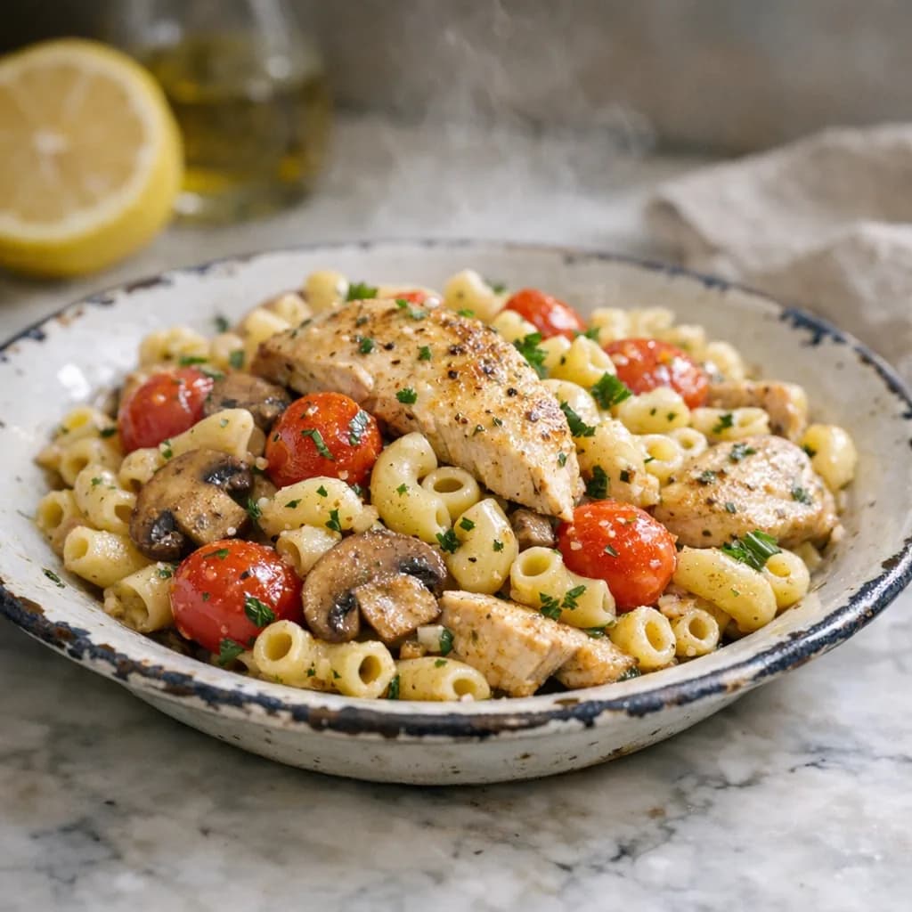 Lemon Herb Chicken Pasta Bowl recipe