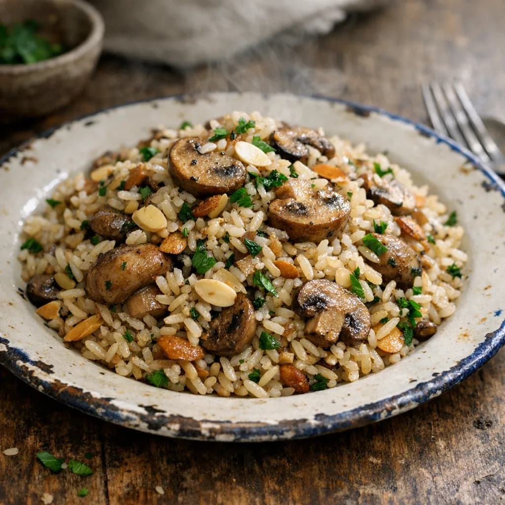 Walnut and Garlic Rice Dinner recipe