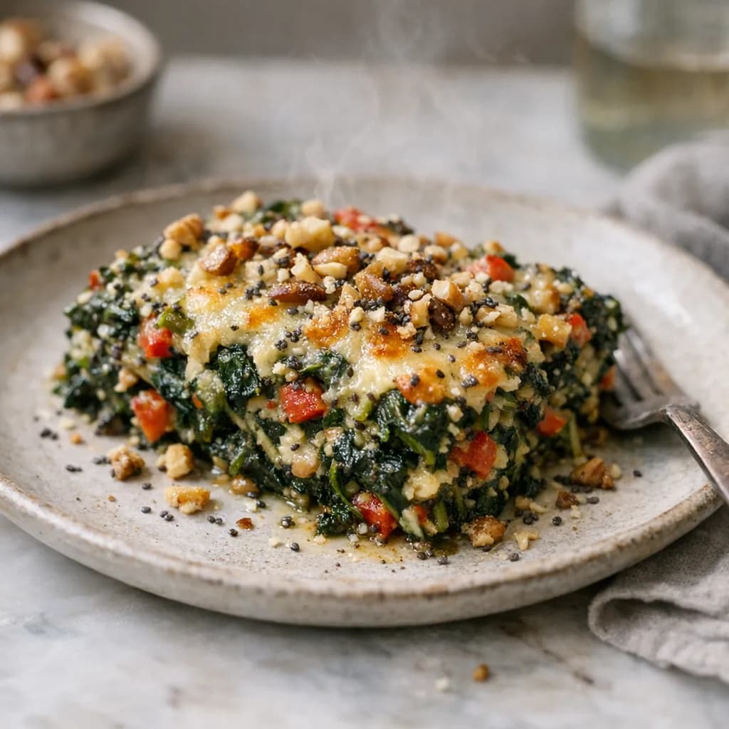 Nutty Spinach Bake recipe