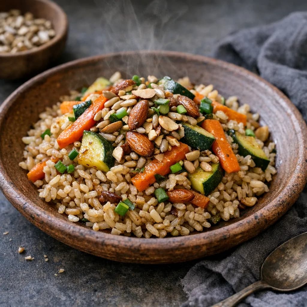 Nutty Vegetable Brown Rice Bowl recipe