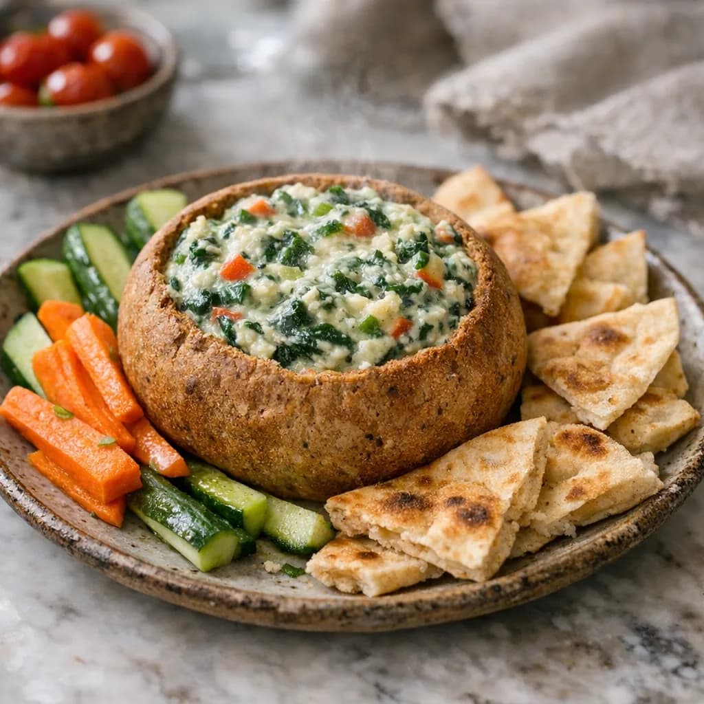 Protein-Packed Spinach Dip Bowl recipe