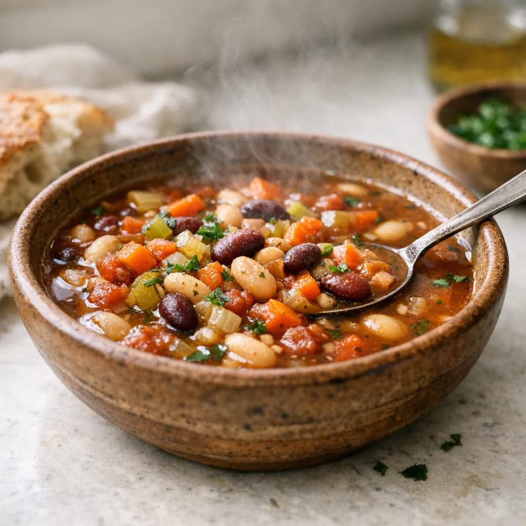 Rustic Vegetarian Bean Soup recipe