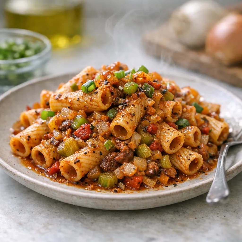 Savory Cajun Beef Pasta recipe