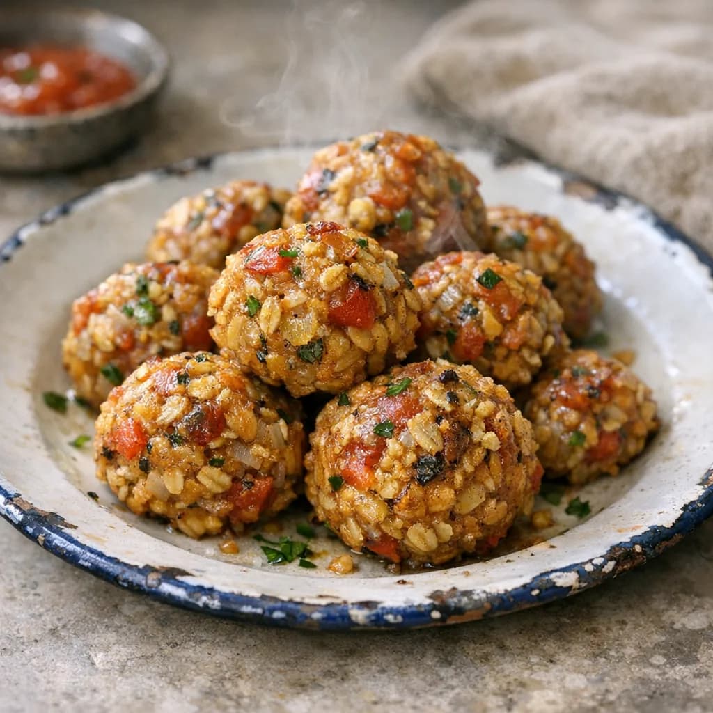 Savory Oatmeal Veggie Balls recipe