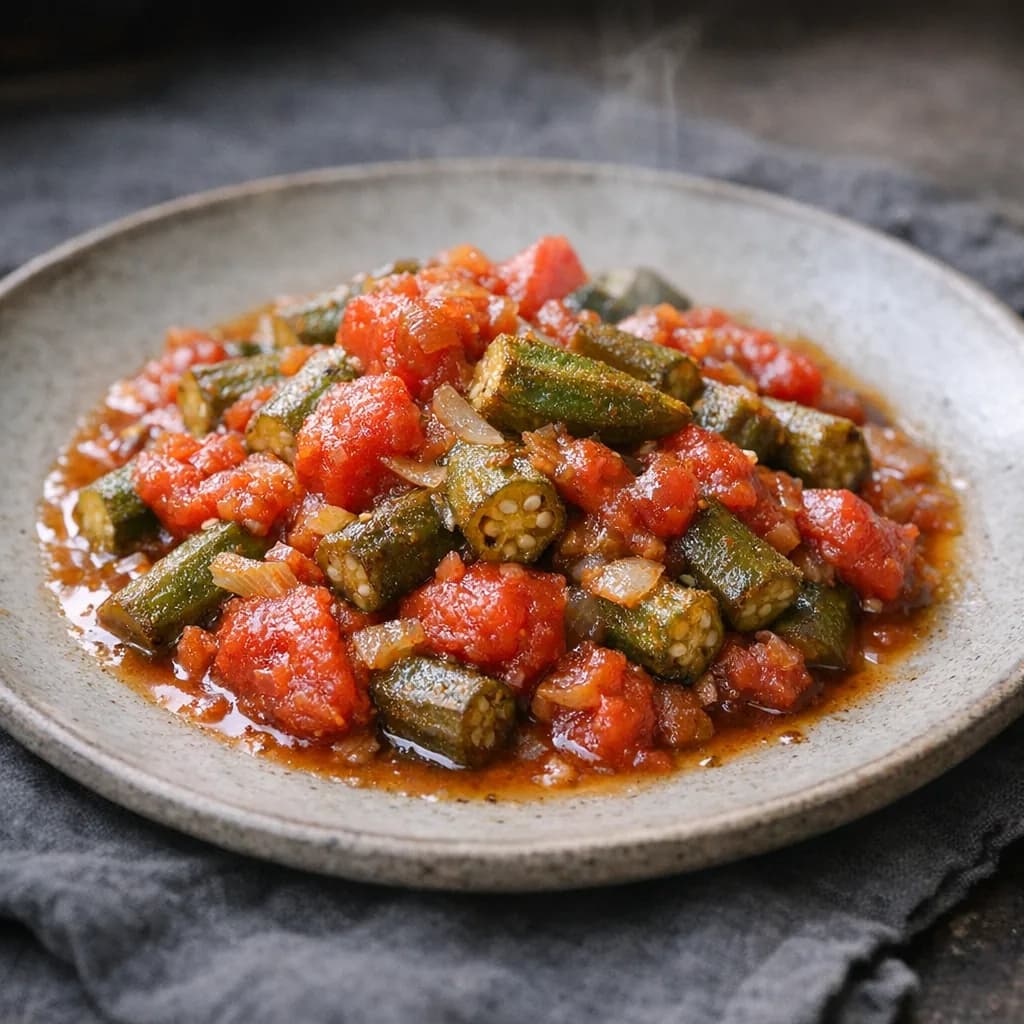 Savory Okra and Tomato Stew recipe