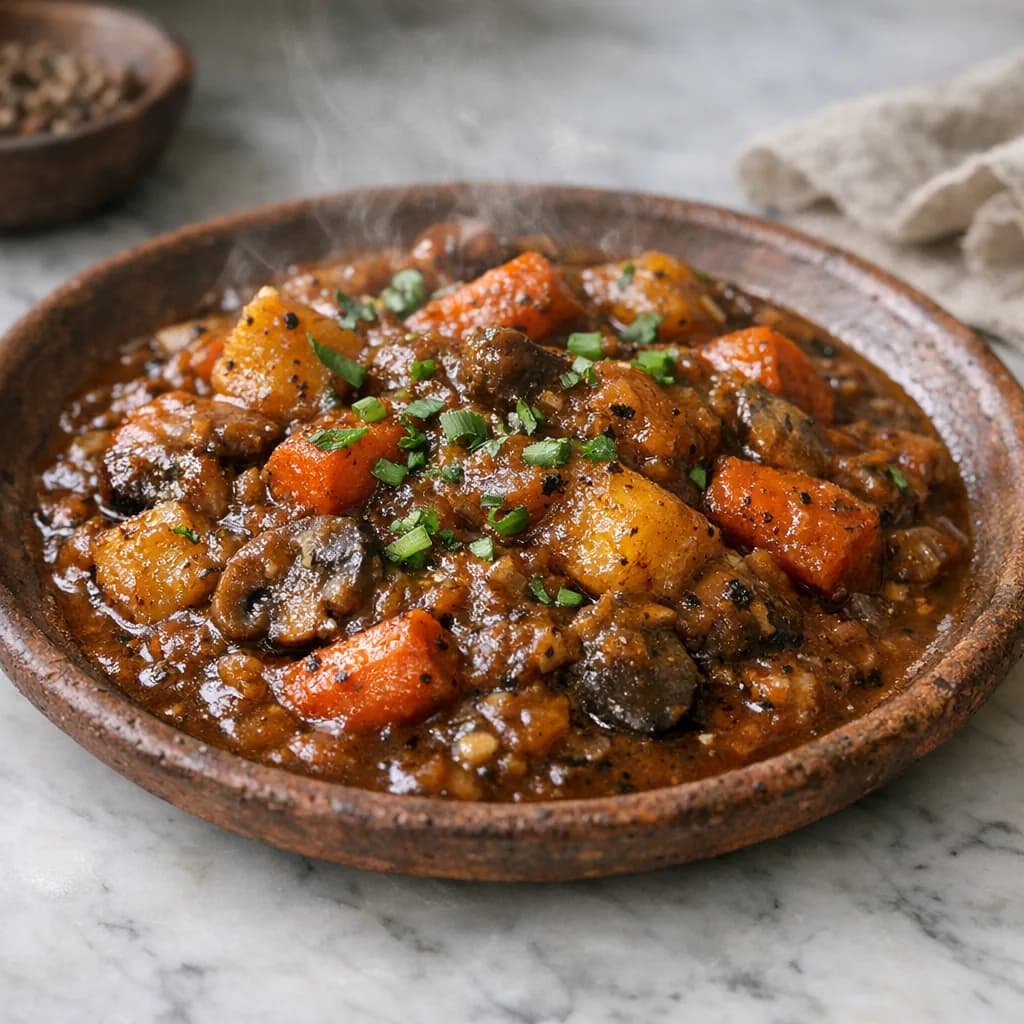 Savory Vegan Brown Stew recipe