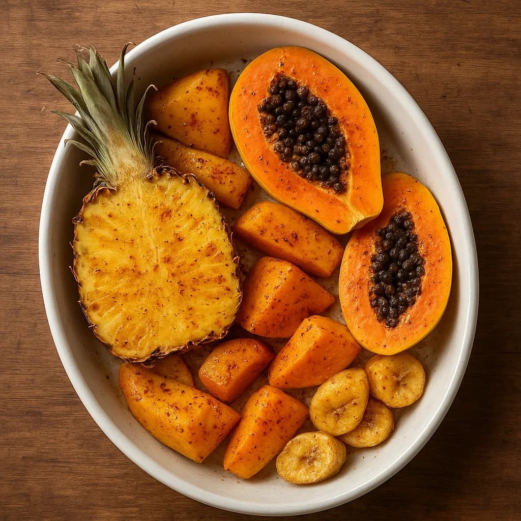 Spiced Baked Tropical Fruits recipe