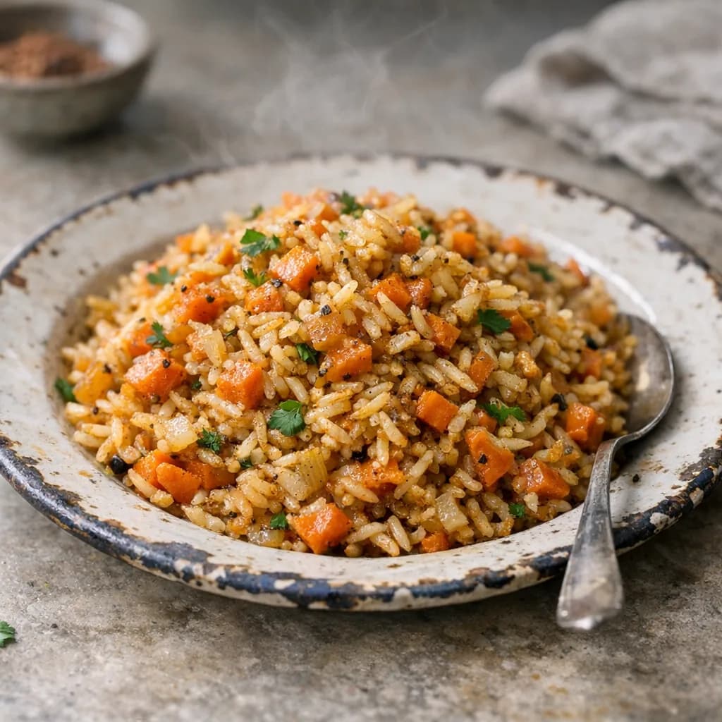 Spiced Carrot and Rice Pilaf recipe