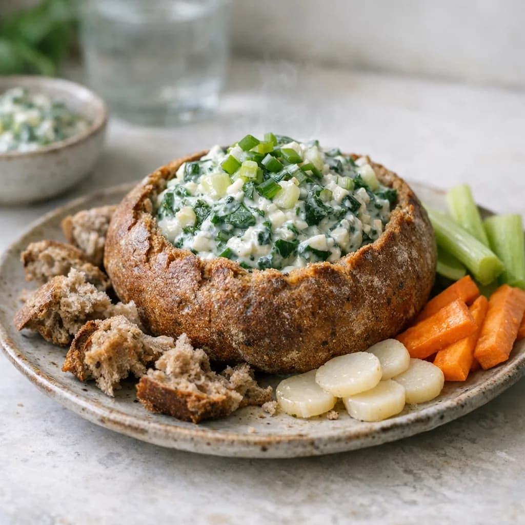 Spinach and Rye Dip Bowl recipe