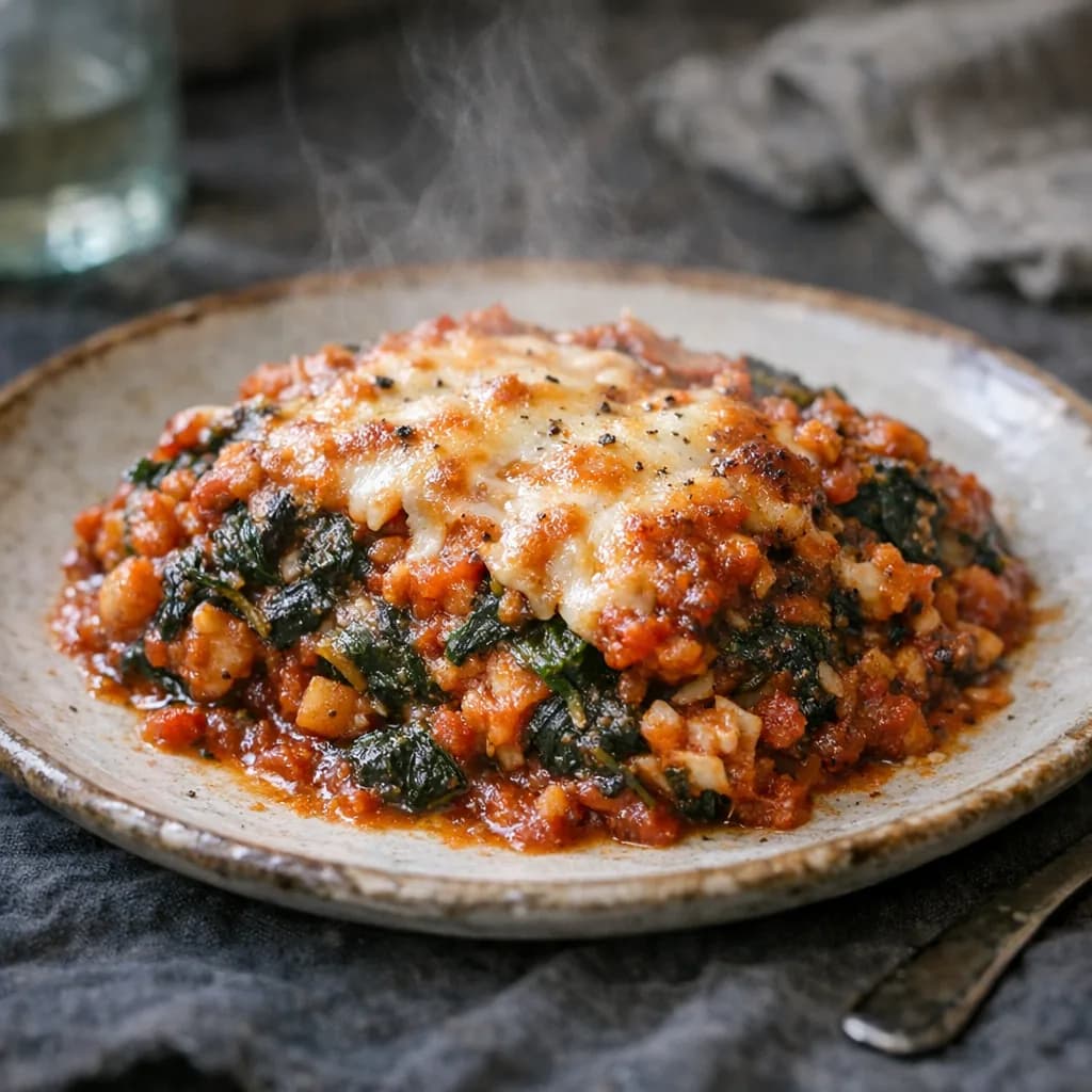 Spinach and Tomato Pasta Bake recipe