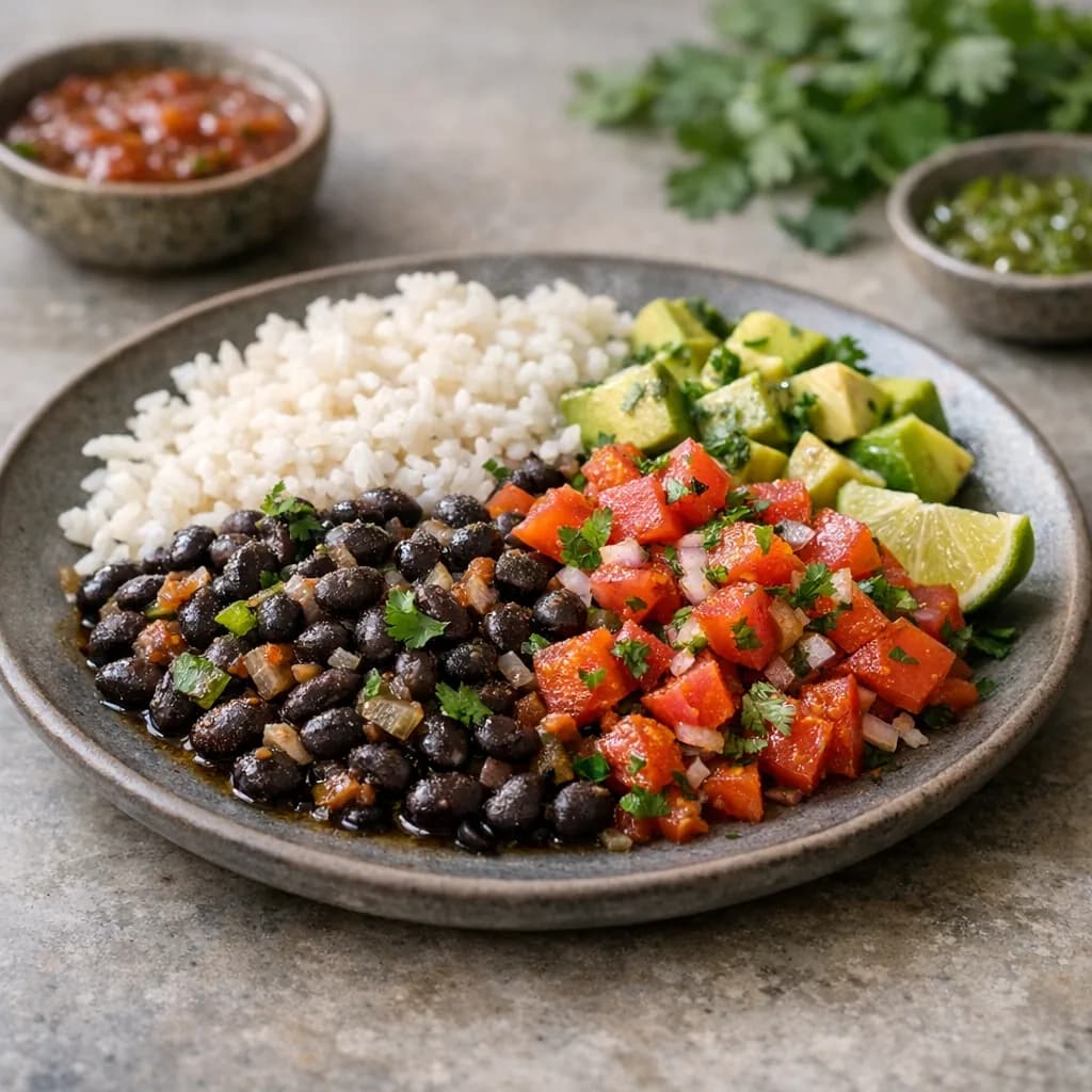 Vegan Black Bean and Rice Bowl recipe