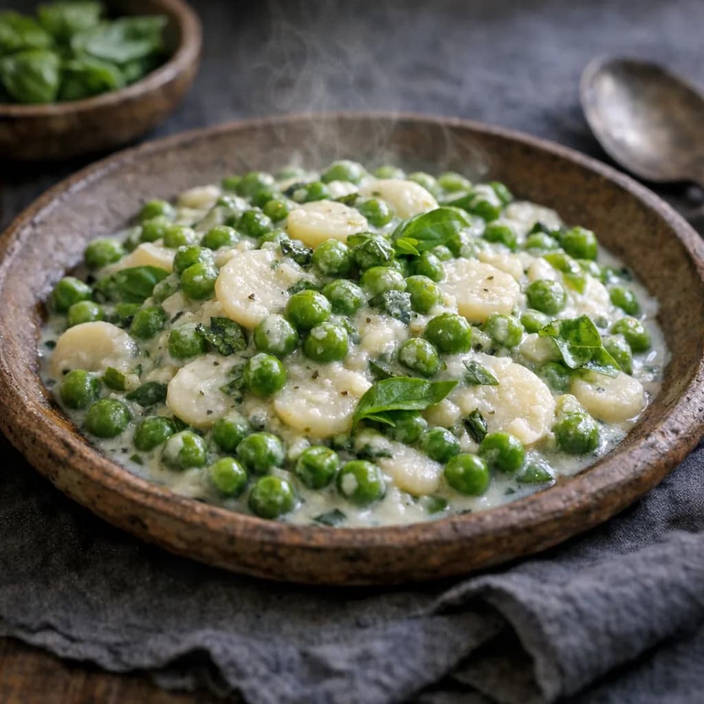 Vegan Creamed Peas with Basil recipe