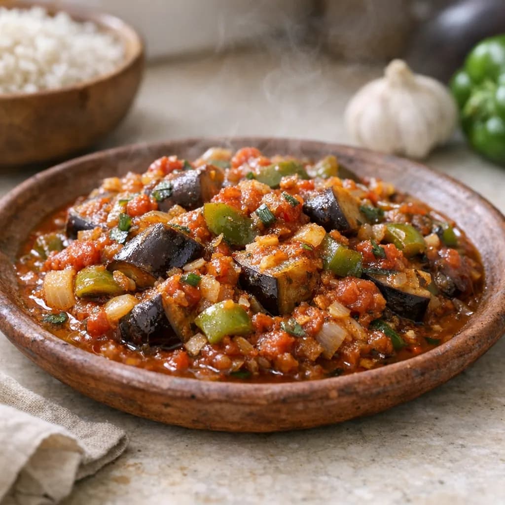 Vegan Creole Eggplant Skillet recipe