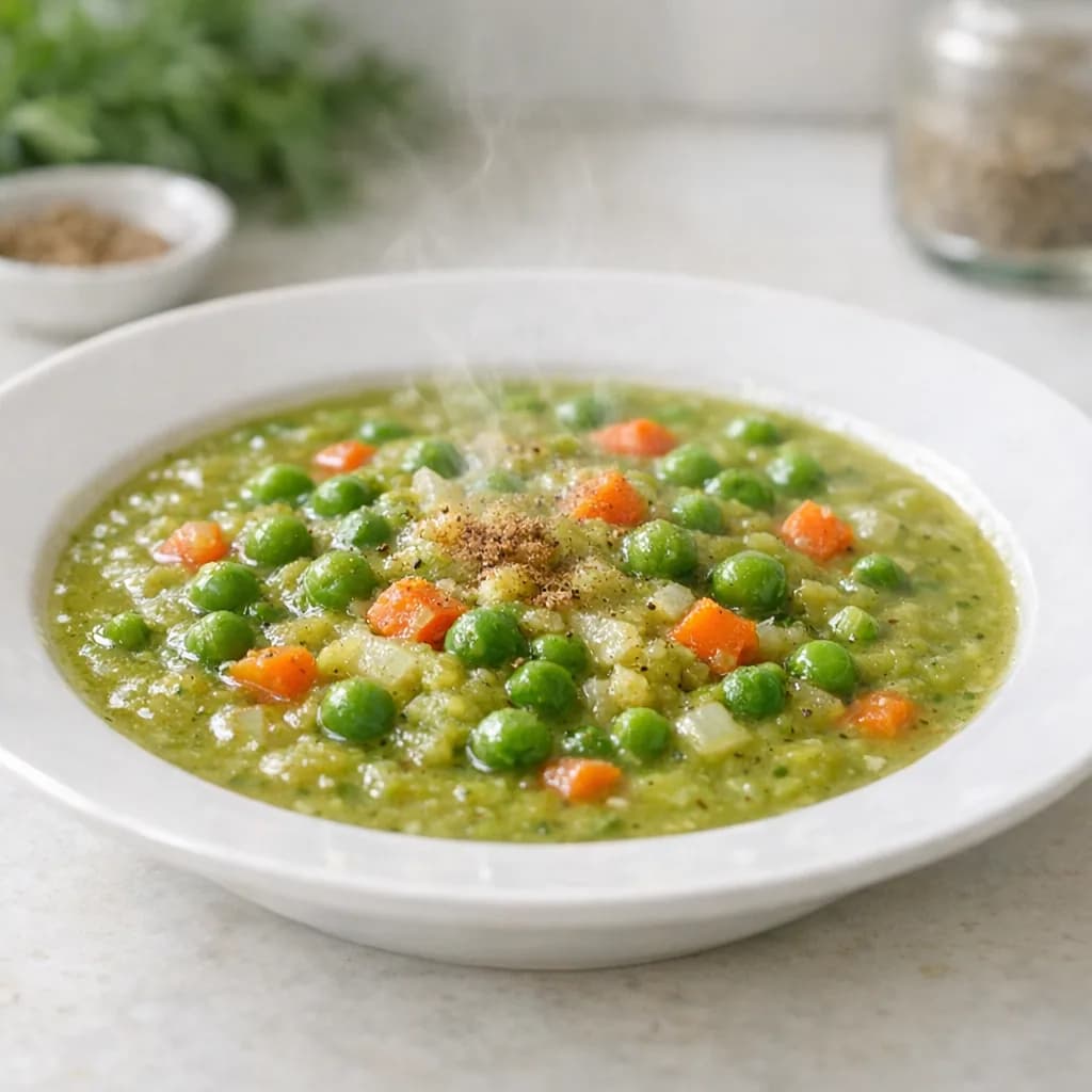 Vegan Hearty Green Pea Soup recipe