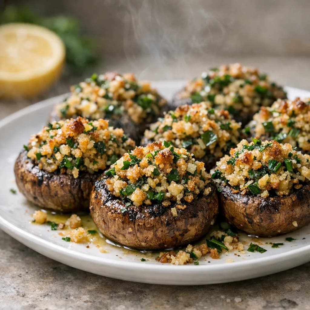 Vegan Herb-Stuffed Mushrooms recipe