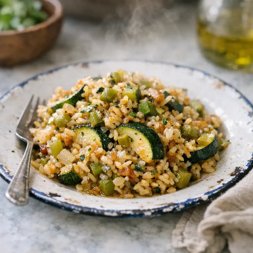 Vegan Zucchini and Rice Bake recipe