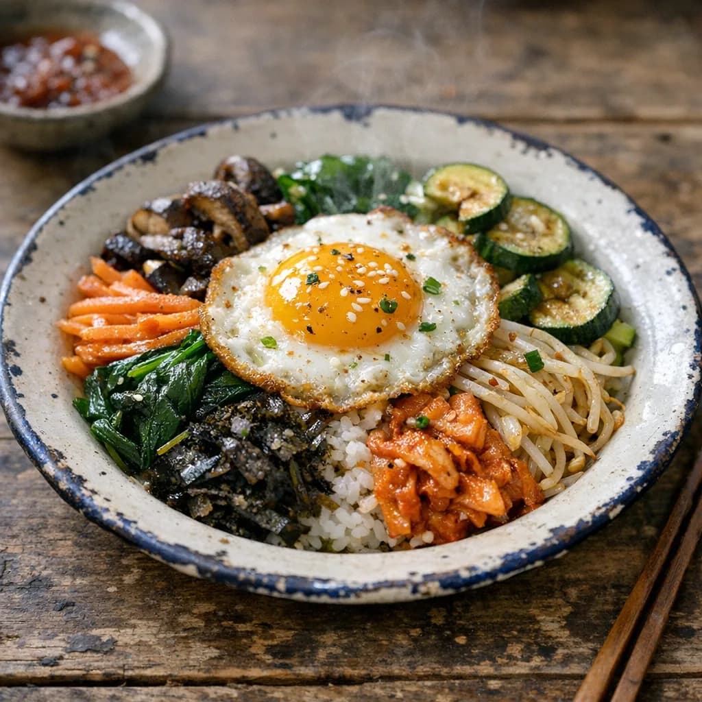 Vegetarian Bibimbap Bowl recipe