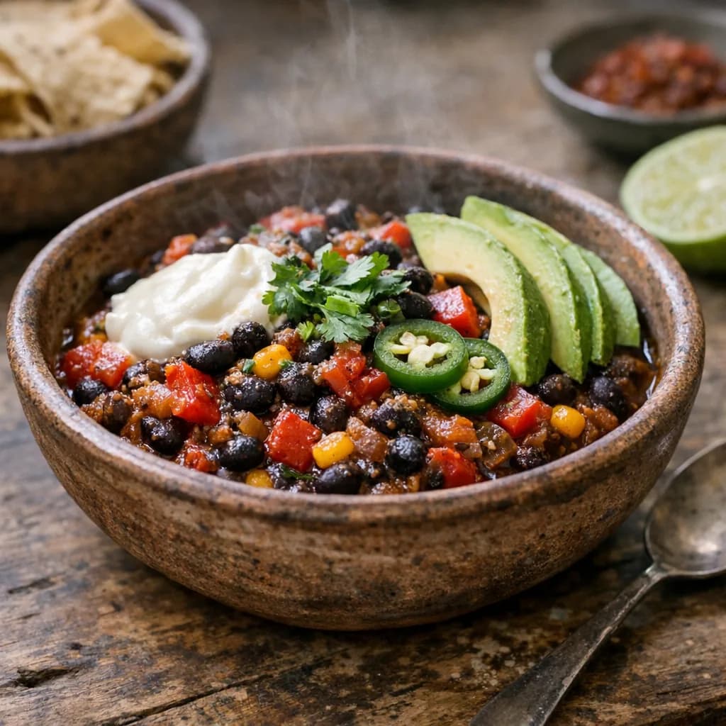 Vegetarian Chili Bowls recipe