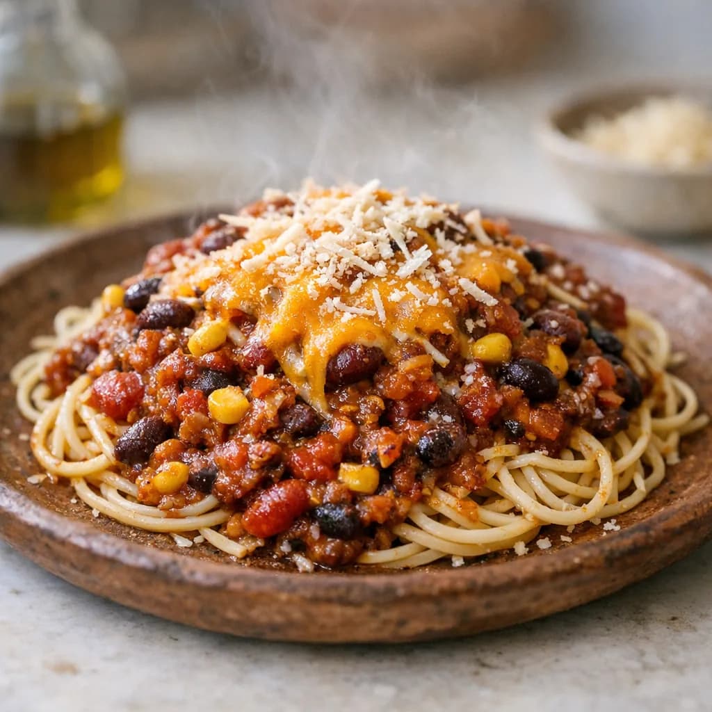 Vegetarian Chili-Ghetti recipe