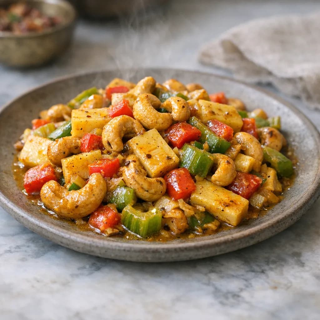 Vegetarian Curry Cashew Bake recipe