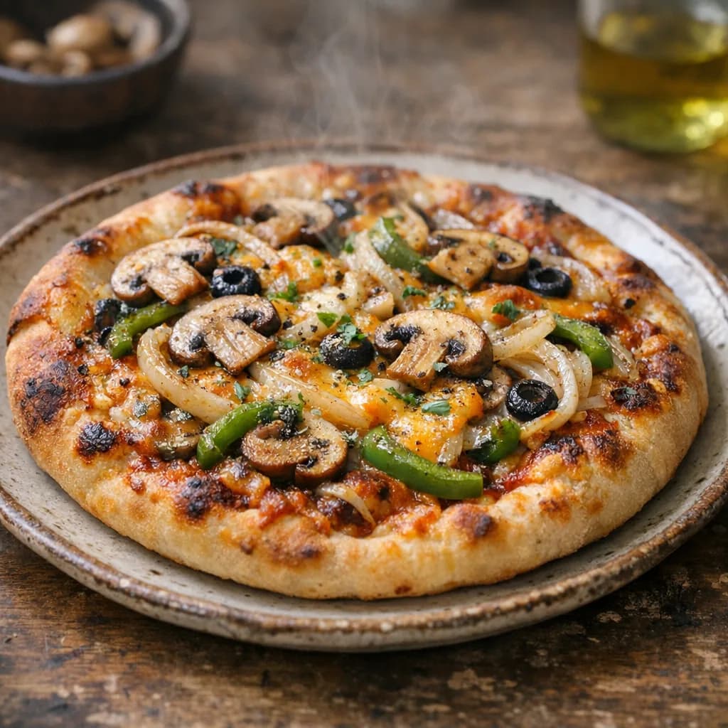 Vegetarian Garden Skillet Pizza recipe