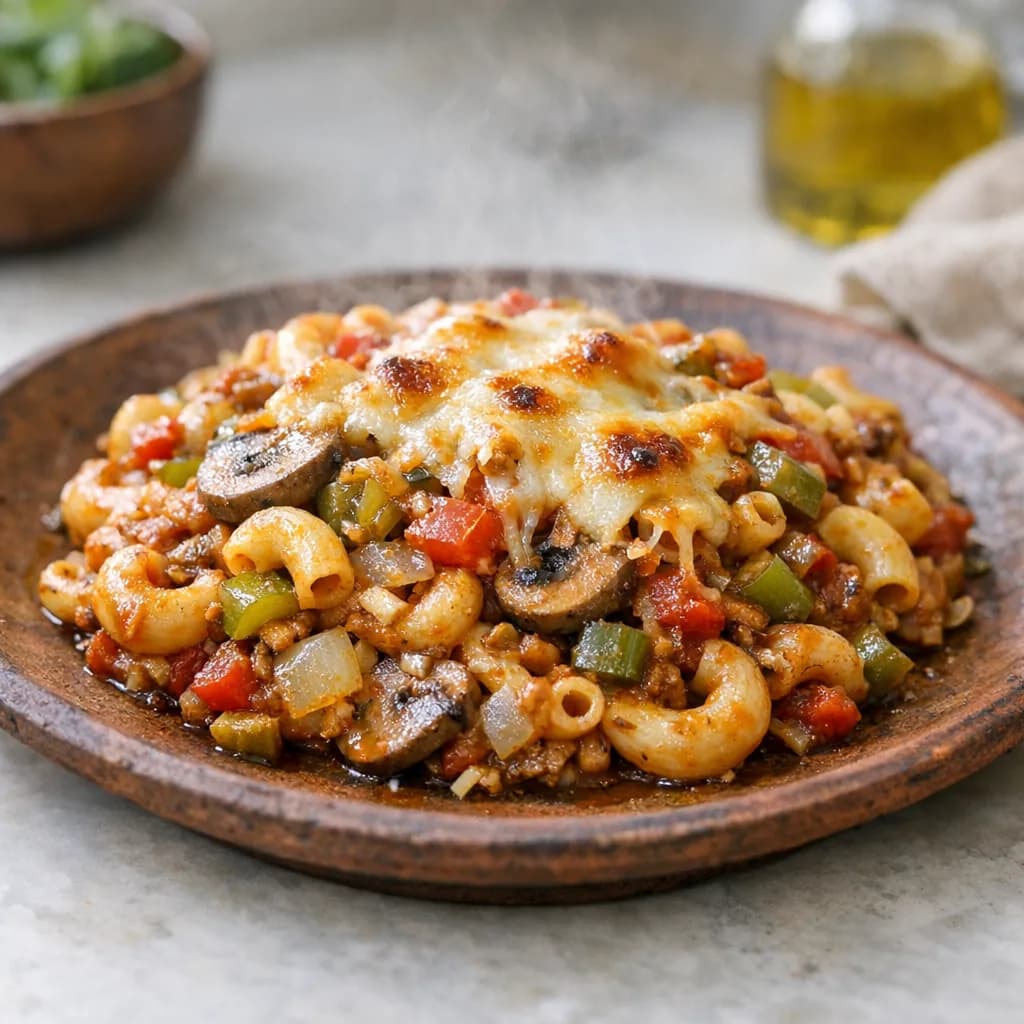 Vegetarian Johnny Marzetti Bake recipe