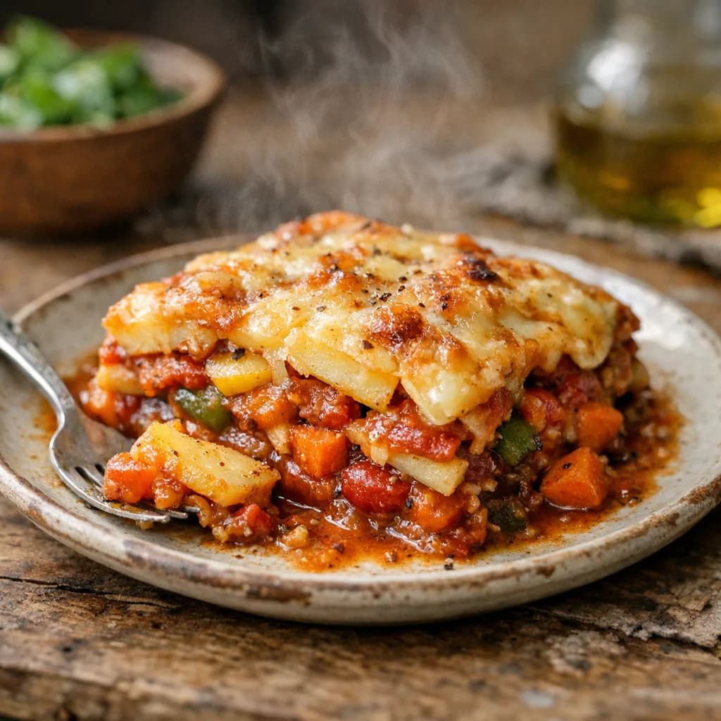 Vegetarian Layered Casserole recipe