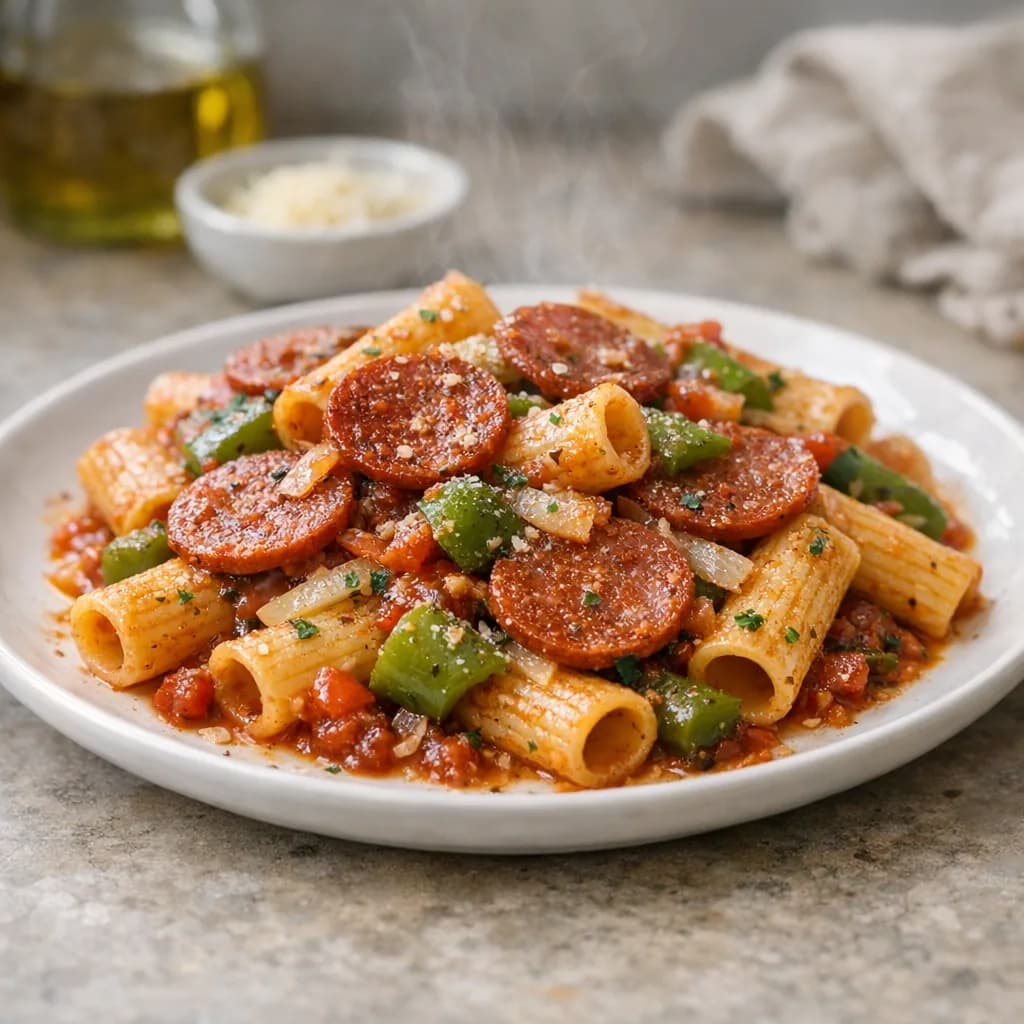 Vegetarian Pepperoni Pasta recipe