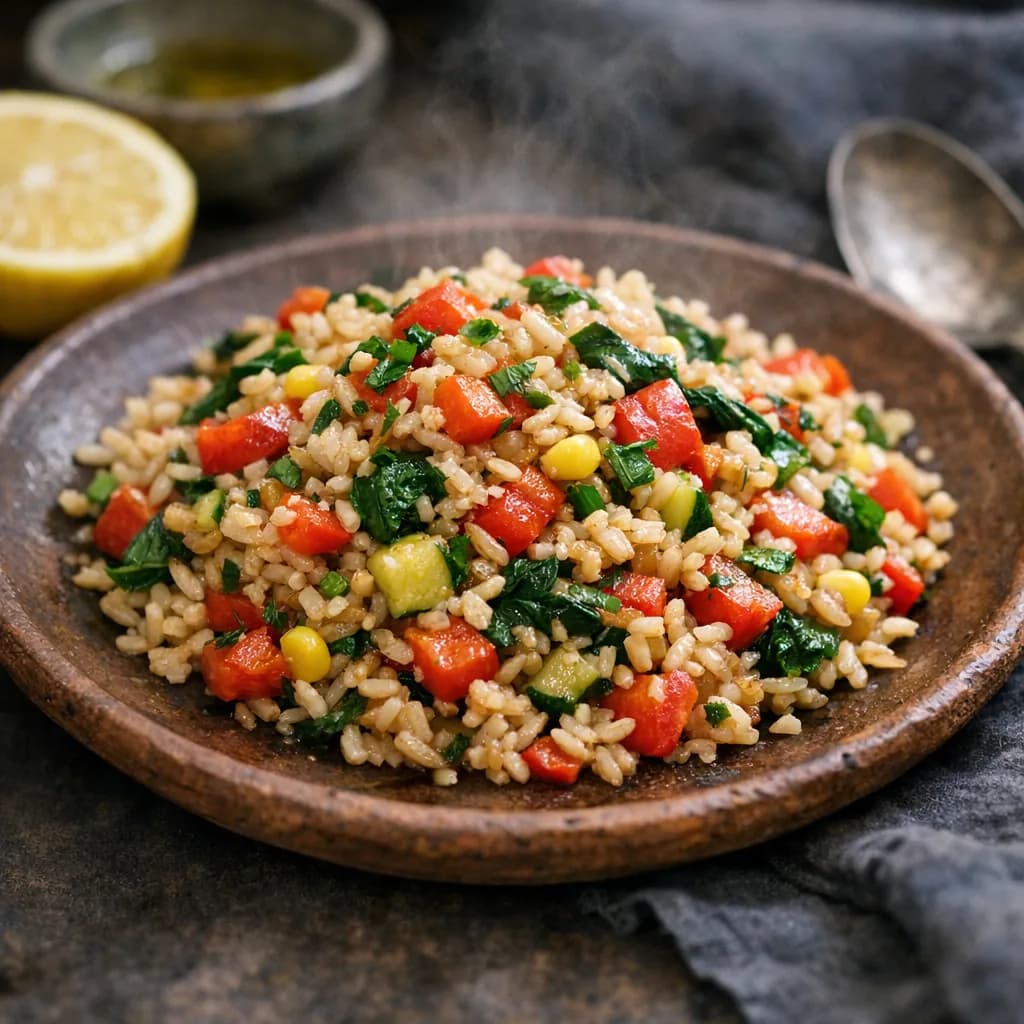 Warm Rice and Vegetable Salad recipe