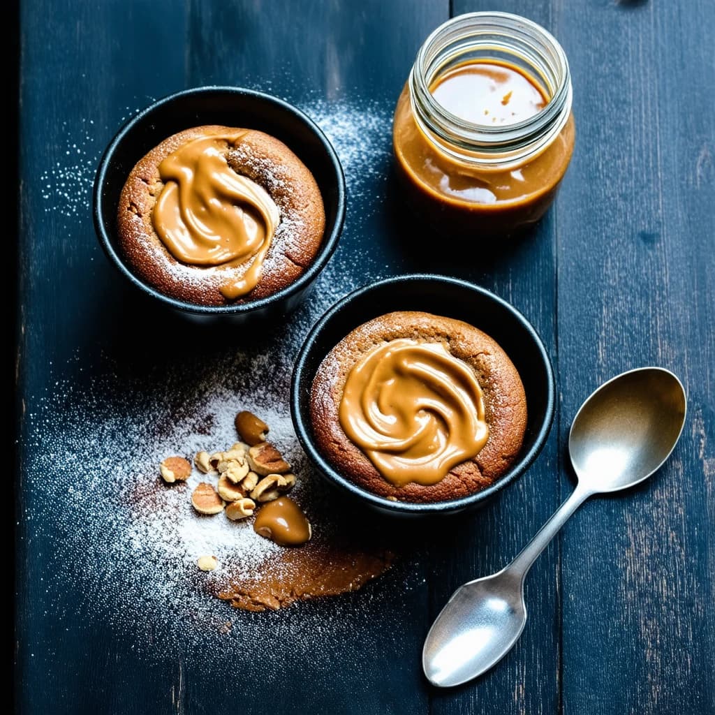 Air Fryer Peanut Butter Lava Cakes recipe