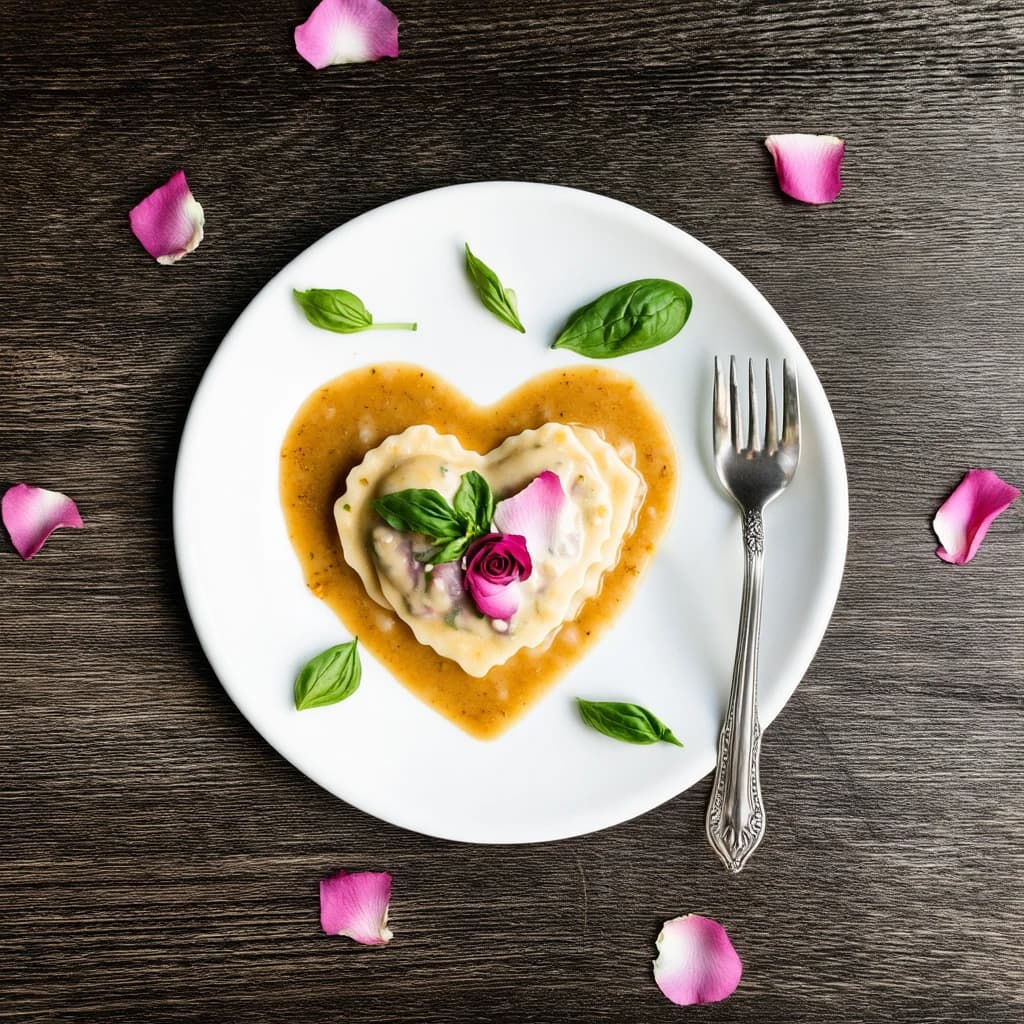 Heart-Shaped Ravioli With Rose Alfredo Sauce Recipe Kit recipe