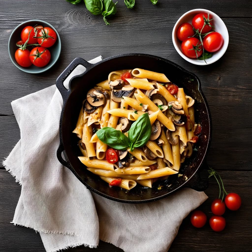 One-Pot Creamy Tomato And Mushroom Pasta Recipe Kit recipe
