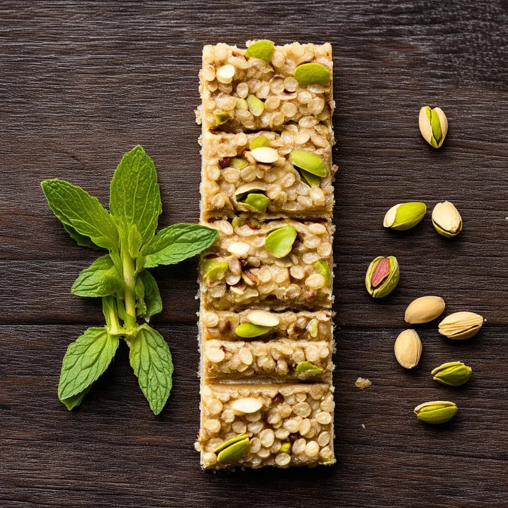 Popped quinoa pistachios bar Recipe Kit recipe