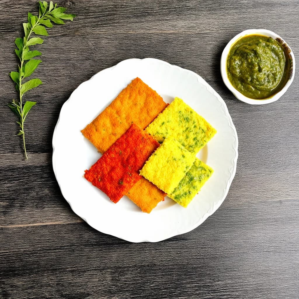 Tricolour dhokla Recipe Kit recipe