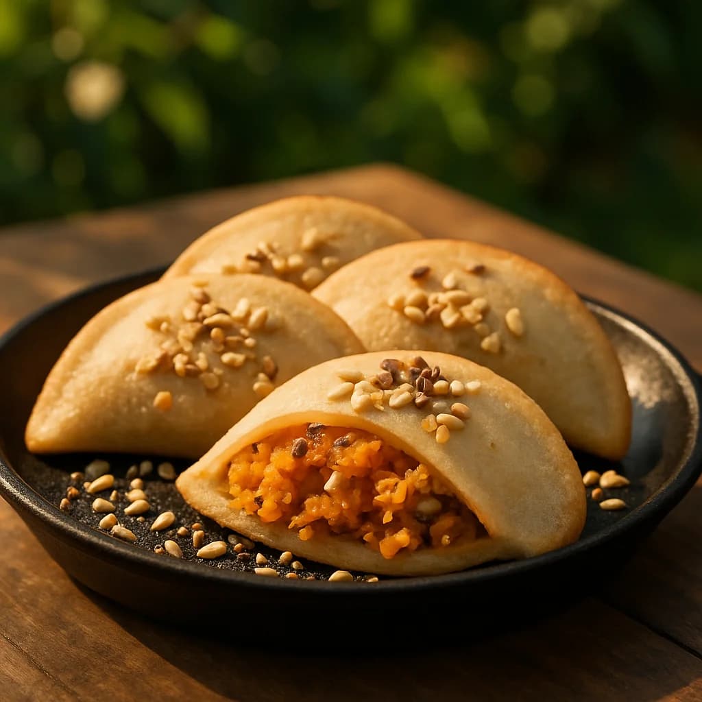 Air-Baked Odia Manda Pitha with Sweet Pumpkin Filling recipe