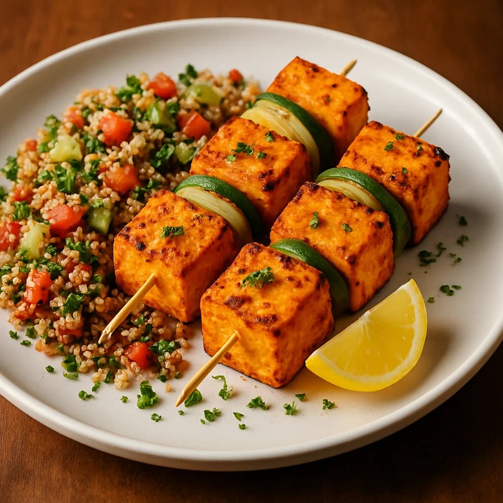 Crispy Paneer Tikka Bowls with Zesty Quinoa Toss recipe