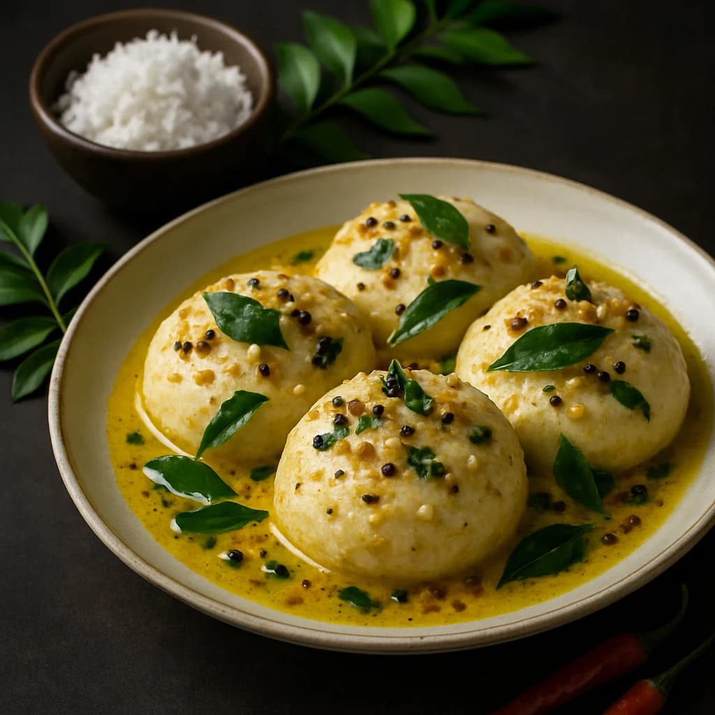 Coconut Curry Leaf Idli Bowls recipe