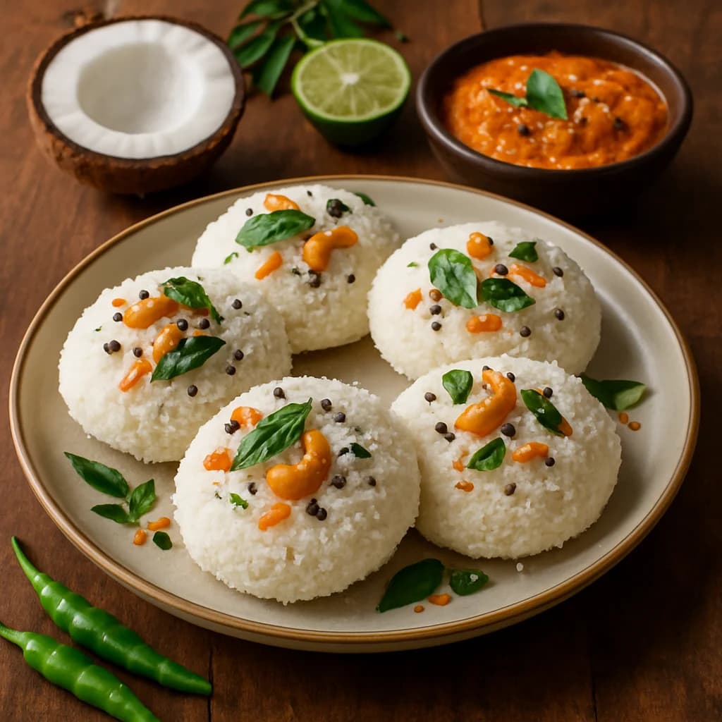 Fluffy Coconut Rava Idli Bowls recipe