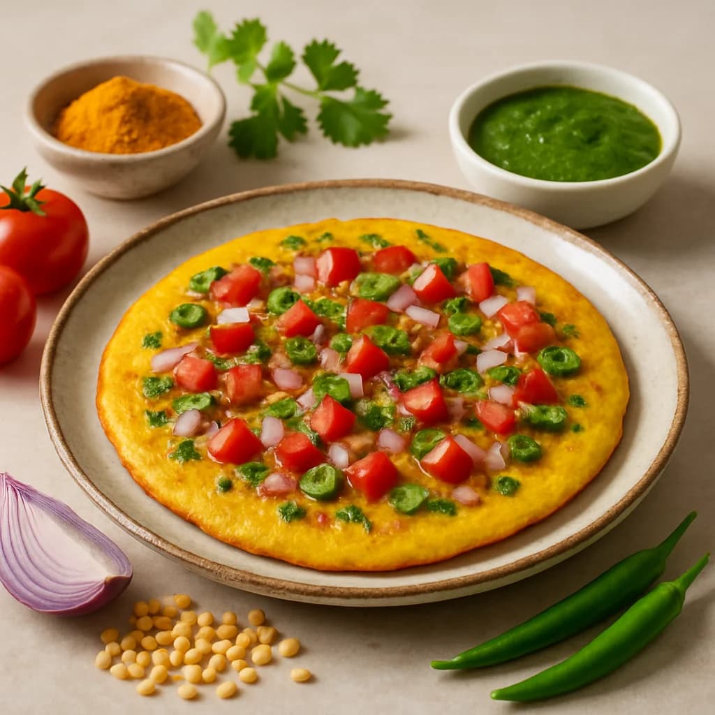 Golden Turmeric Moong Dal Uttapam recipe