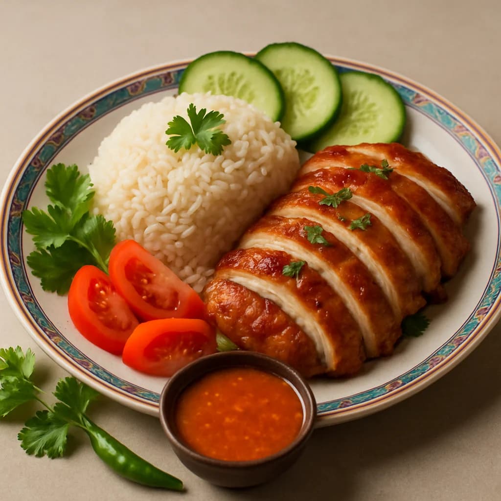 Hainanese-Style Roasted Chicken and Rice recipe