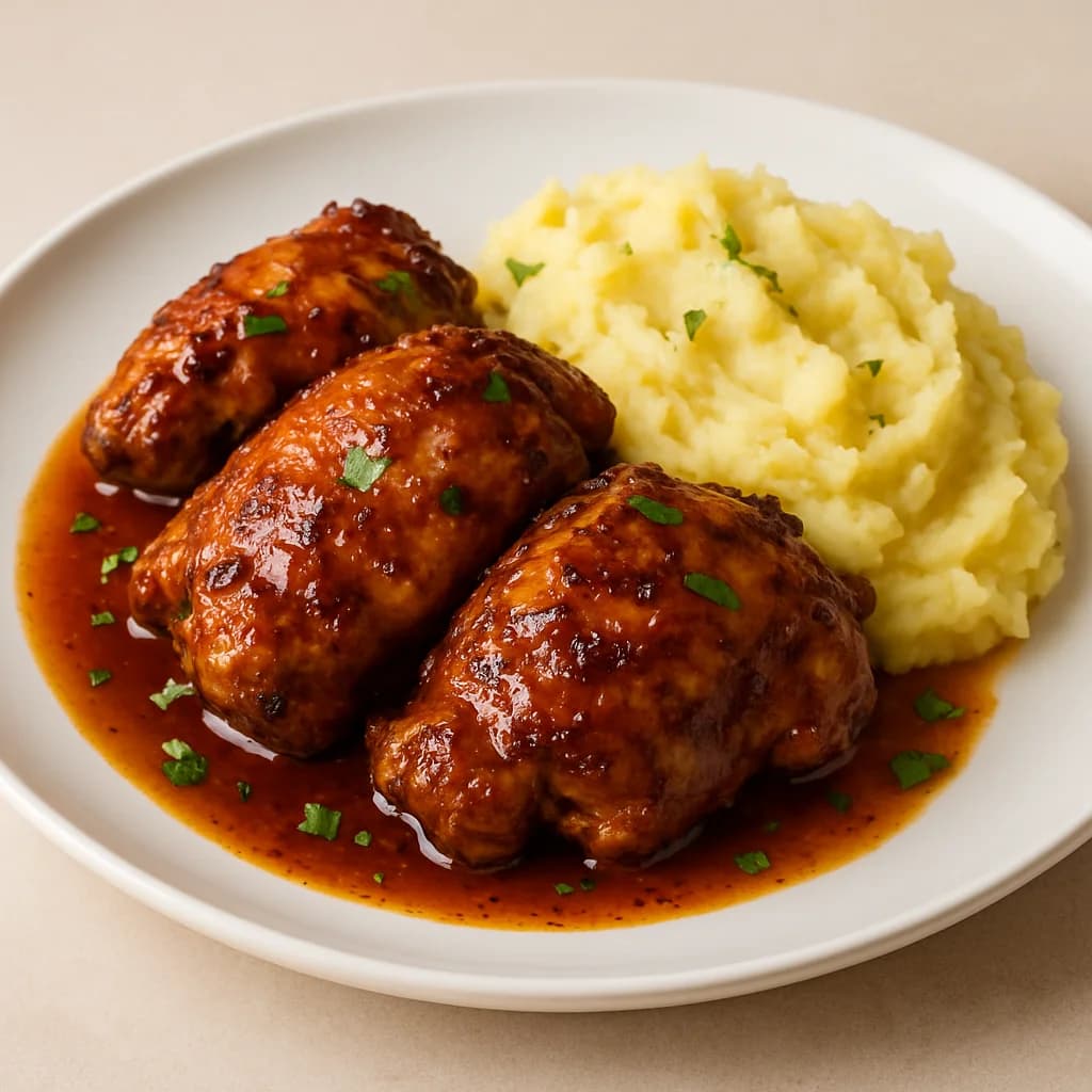 Honey Glazed Chicken with Mashed Potatoes recipe