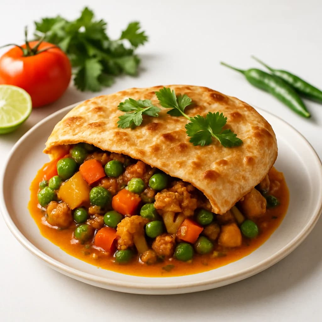 Hyderabadi Dum Vegetable Roti Casserole recipe