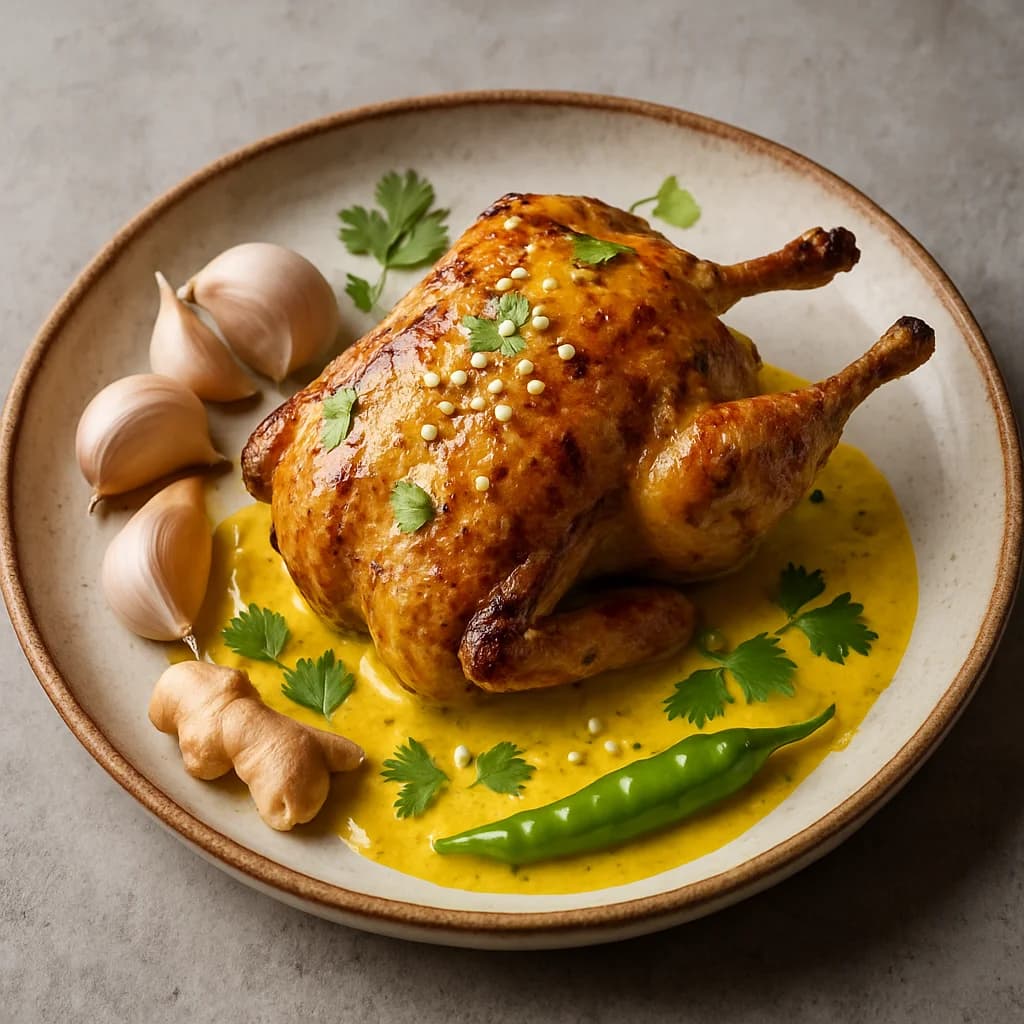 Keto Quail Roast with Mustard-Coconut Sauce recipe