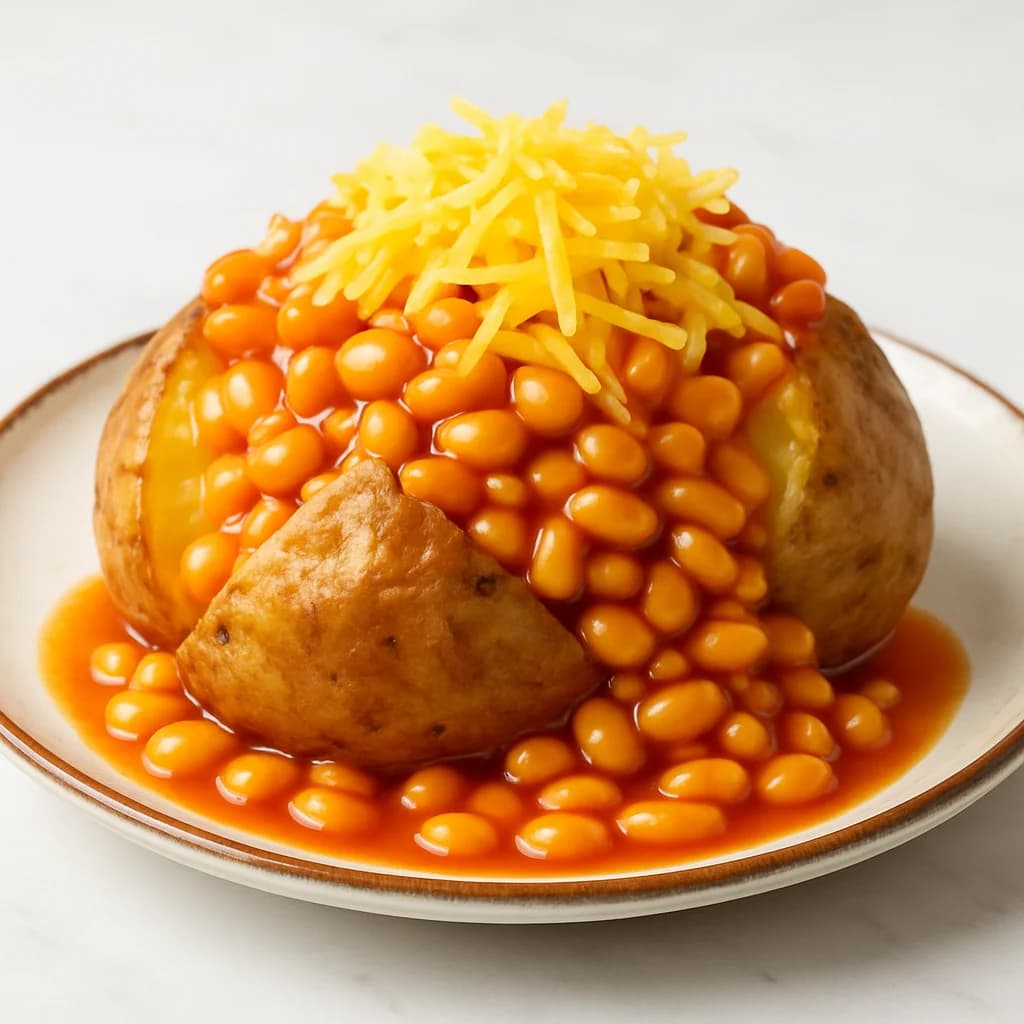 Loaded Jacket Potato with Cheese Beans recipe