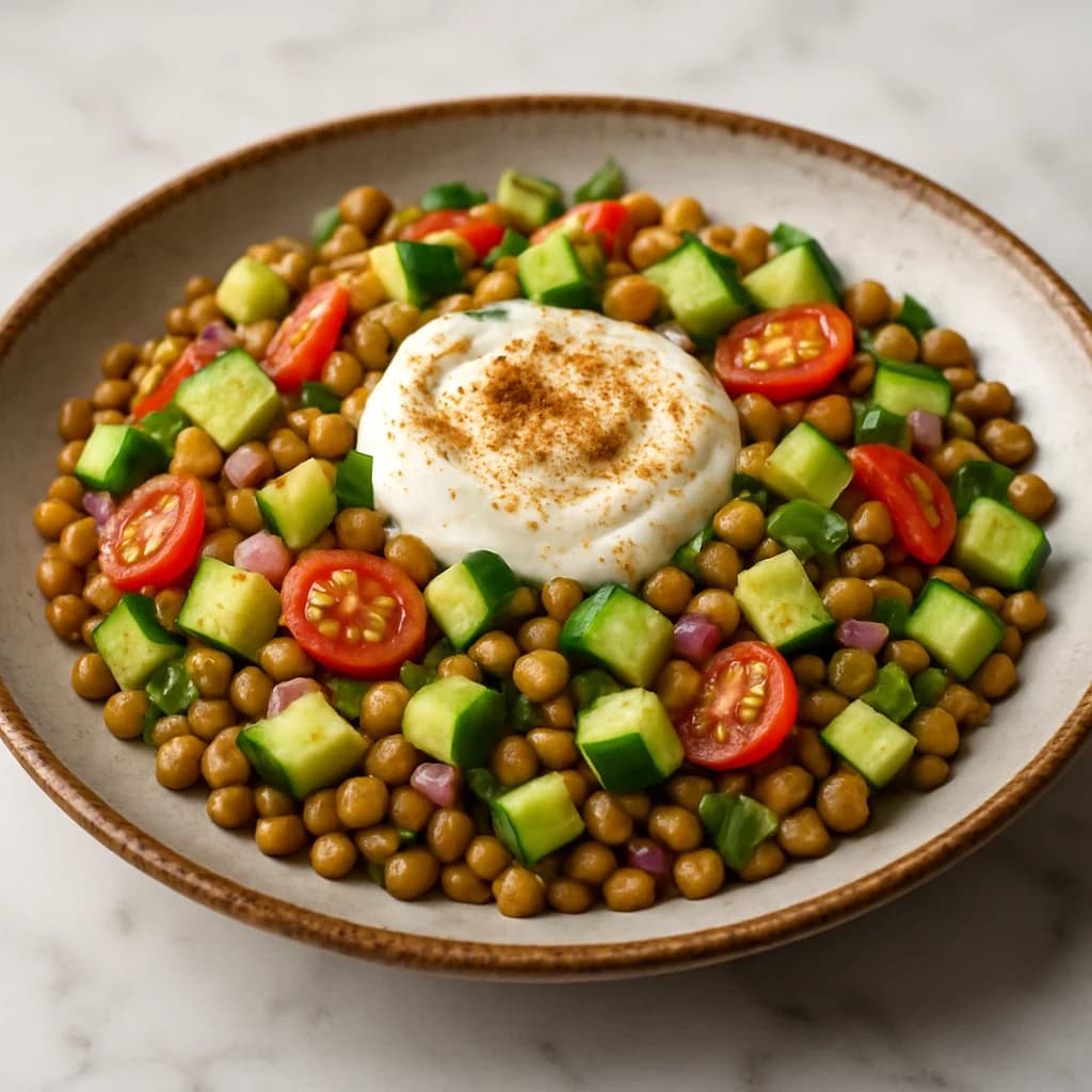 Mediterranean Lentil & Cucumber Protein Salad recipe