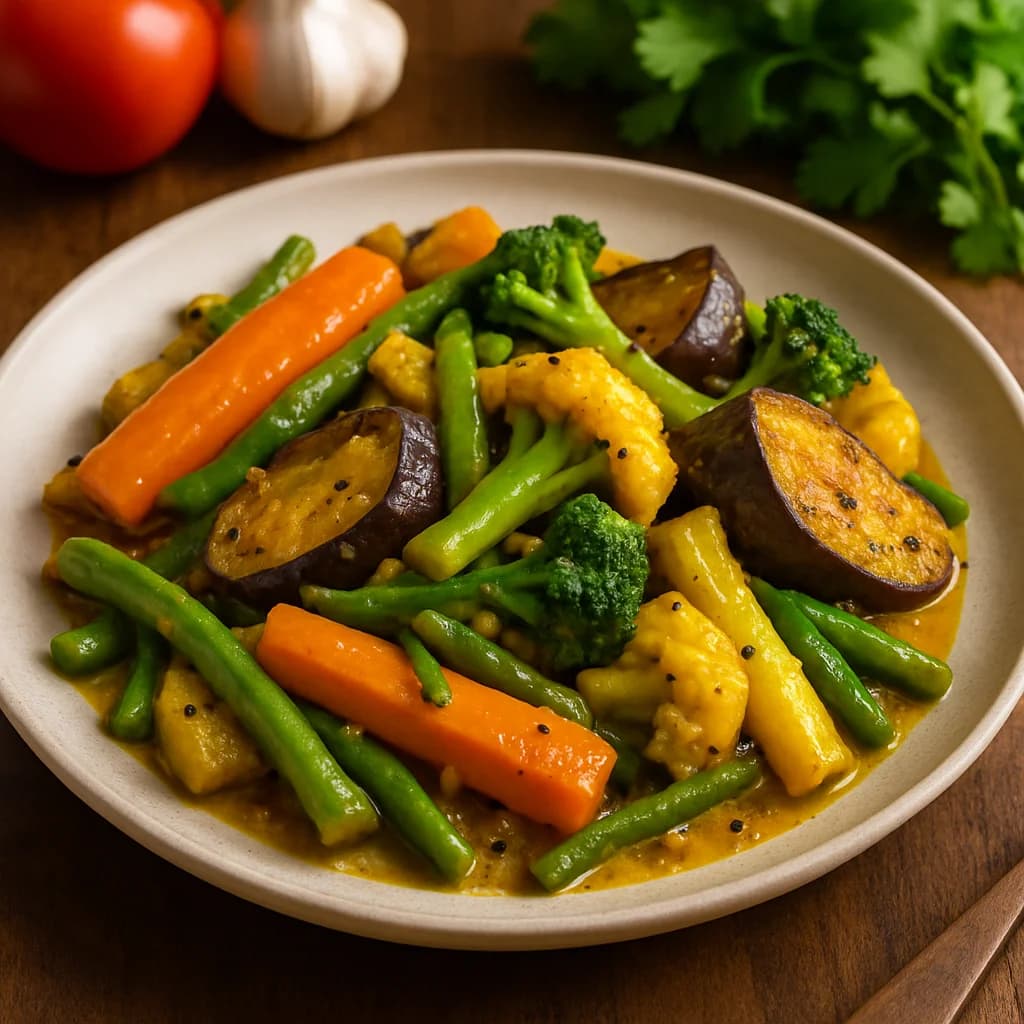 Mildly Spiced Bengali Vegetable Charchari recipe