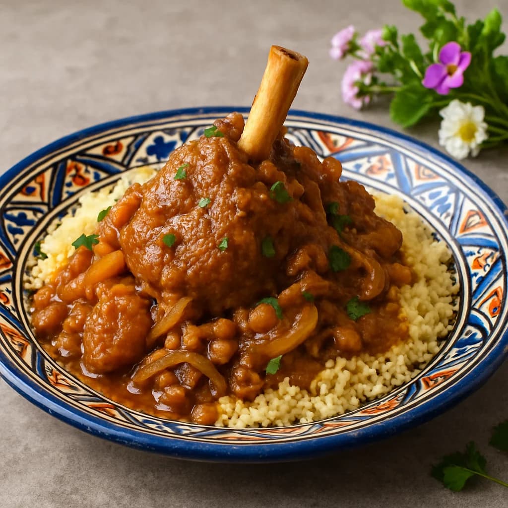 Moroccan-Style Spiced Mutton Tagine with Couscous recipe